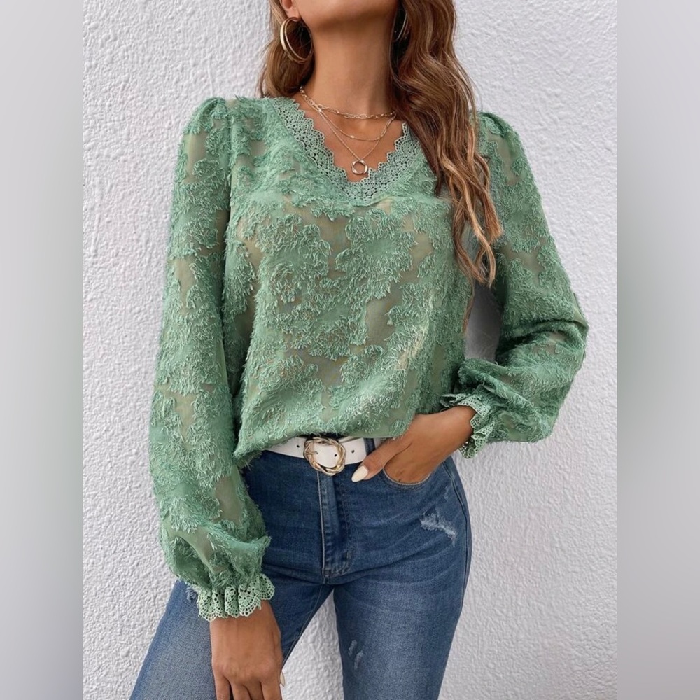 Shein Crochet Detailing Top